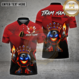 Maxcorners Bowling Shirt King Flame Geometric Crown Ball Multioptions Personalized Name, Team Name Unisex 3D Shirt