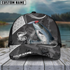 Maxcorners Fishing Gray Camo Sport Pattern Personalized Name 3D Cap (11 Breeds)