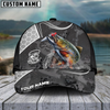 Maxcorners Fishing Gray Camo Sport Pattern Personalized Name 3D Cap (11 Breeds)