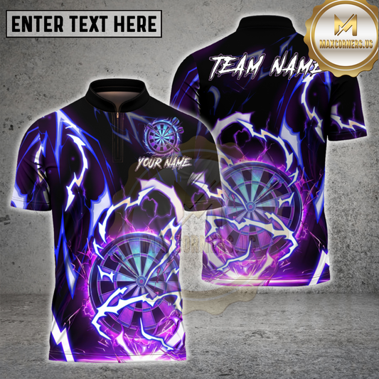 Maxcorners Darts Lightning Power Shirt Electric Dartboard Design Multicolor Options Personalized Name, Team Name 3D Shirt (4 Colors)