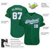 Maxcorners Custom Kelly Green White Pinstripe White-Royal Authentic Baseball Jersey LM2605