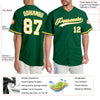 Maxcorners Custom Kelly Green White-Gold Authentic Baseball Jersey LM2605