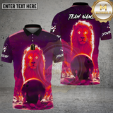 Maxcorners Bowling Neon Lion Cosmic Glow Design Multi Options Personalized Name Team Name 3D Shirt