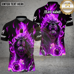 Maxcorners Bowling Fire Lion Flame Art Design Multi Options Personalized Name Team Name 3D Shirt