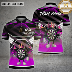 Maxcorners Dartboard King Crown Black Wings Multicolor Options Personalized Name, Team Name Unisex 3D Shirt