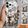 Maxcorners Hunting Phone Case Realistic Whitetail Deer In Deep Forest Camo Background Personalized Name Phone Case | White