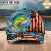 Maxcorners Fishing  American Flag Fishing Hook Multi Options Personalized Name 3D Classic Cap (11 Fish Species)