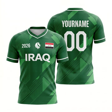Maxcorners Custom Name Iraq Soccer Jersey Personalized 3D Football Supporter Tee Design