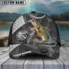 Maxcorners Fishing Gray Camo Sport Pattern Personalized Name 3D Cap (11 Breeds)
