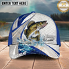 Maxcorners Fishing White Scale Pattern Personalized Name, Team Name Classic 3D Cap (9 Breeds)