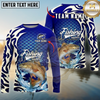 Maxcorners Fishing Scale Pattern Tribal Style Personalized Name, Team Name Long Sleeve Shirt (9 Breeds)