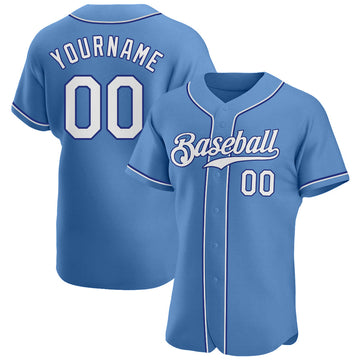 Maxcorners Custom Light Blue White-Royal Authentic Baseball Jersey LM2605