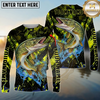 Maxcorners Fishing Neon Splash Personalized Name, Team Name Long Sleeve Shirt (9 Breeds)