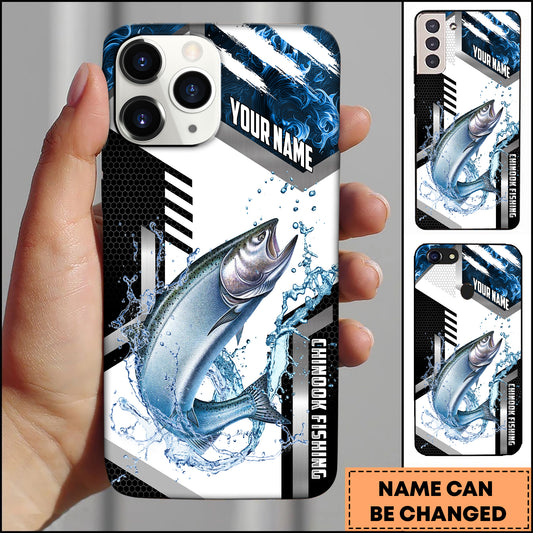 Maxcorners Chinook Fishing Phone Case  Splash Water Honeycomb Black White Sport Design Personalized Name Phone Case