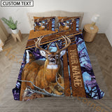 Maxcorners Deer Hunting Rustic Purple Forest Bedding Set 3D All Over Printed