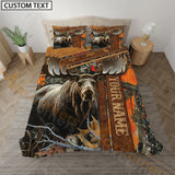 Maxcorners Moose Hunting Rustic Orange Forest Bedding Set 3D All Over Printed