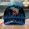 Maxcorners Fishing Blue Flame Pattern Personalized 3D Cap (10 Breeds)