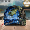 Maxcorners Fishing Blue Flame Water Art Personalized Classic Cap (12 Fish Species)