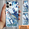 Maxcorners Fishing Star Camo Water Splash Art Personalized Name Phone Case (10 Fish Species)