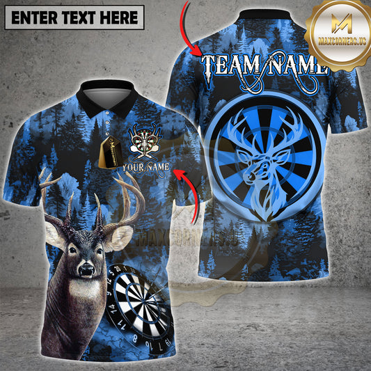 Maxcorners Hunting Deer Dartboard Shirt Forest Camo Buck Design Multicolor Options Personalized Name, Team Name 3D Shirt (4 Colors)
