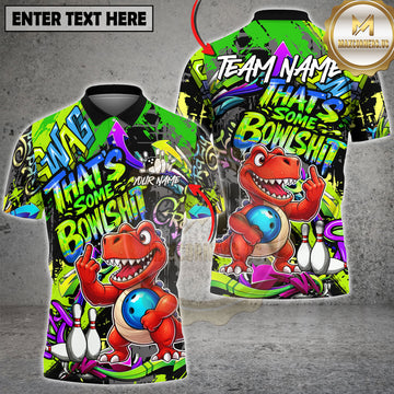 Maxcorners Bowling Graffiti Dinosaur Street Style Neon Cartoon Multioptions Personalized Name, Team Name 3D Shirt