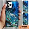 Maxcorners Fishing Deep Blue Coral Reef Customized Name 3D Phone Case