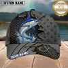 Maxcorners Fishing Gunmetal American Star Torn Mesh Customized Name 3D Cap