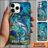 Maxcorners Fishing Vibrant Aqua Coral Reef Customized Name 3D Phone Case