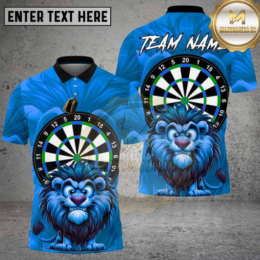 Maxcorners Lion Dartboard Cartoon Cute Animal Multicolor Options Personalized Name, Team Name 3D Shirt (4 Colors)