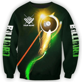 Maxcorners 8 Ball Billiard Personalized Name 3D Unisex Shirt Green