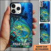 Maxcorners Fishing Deep Blue Coral Reef Customized Name 3D Phone Case