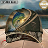 Maxcorners Fishing Rustic Camo Sunset American Flag Customized Name 3D Cap