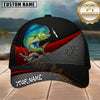 Maxcorners Fishing Neon Ocean Black Red Metal Mesh Customized Name 3D Cap