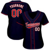 Maxcorners Custom Navy Red-White Baseball Jersey LM2605
