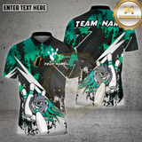 Maxcorners Bowling Shirt Fire Bowling Ball Silver Black Flame Strikes Style Personalized Team Name Jersey (4 Colors)