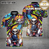 Maxcorners Bowling Shirt Neon Skull Hoodie Graffiti Style Personalized Name, Team Name 3D Shirt (4 Colors)