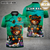 Maxcorners Halloween Bear Bowling Shirt Pumpkin Ball Spooky Glow Haunted Bowling Pins Personalized Team Name Jersey (4 Colors)