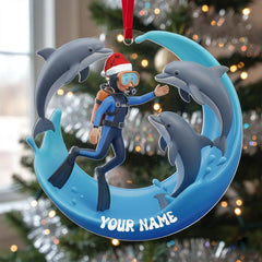 Maxcorners Dolphin Trainer Home Decor, Christmas Ornament, Personalized Ornament 2D Flat LM2111