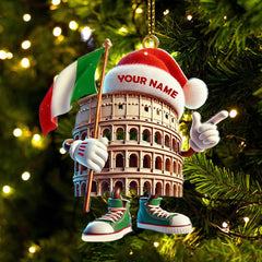 Maxcorners Custom Name Italy Ornament, Italy Lover Christmas Gift 2D Flat LM2111