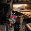 Maxcorners Salmon Fishing Keychain Hooked On Freedom American Flag Fish Design Personalized Name 2D Keychain