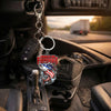 Maxcorners Tuna Fishing Keychain Hooked On Freedom American Flag Fish Design Personalized Name 2D Keychain