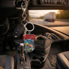 Maxcorners Mahi-mahi Fishing Keychain Hooked On Freedom American Flag Fish Design Personalized Name 2D Keychain