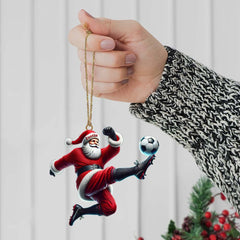 Maxcorners Custom Name Football Santa Ornament, Christmas Gift 2D Flat LM2211