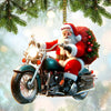 Maxcorners Custom Name Santa Motorbike Ornament, Santa Christmas Gift 2D Flat LM2111