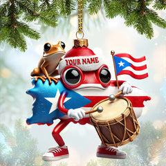 Maxcorners Custom Name Puerto Rico Ornament, Puerto Rico Lover Christmas Gift 2D Flat LM2111