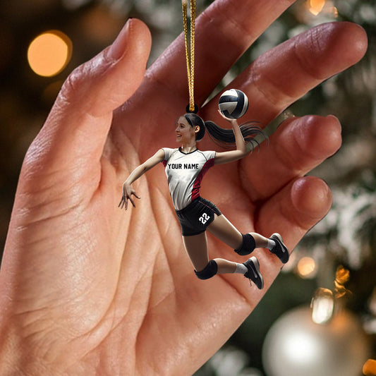 Maxcorners Volleyball Woman Decor Christmas Ornament, Personalized Ornament 2D Flat LM2211