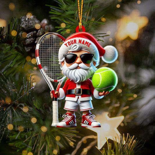 Maxcorners Tennis Santa Christmas Home Decor Christmas Ornament, Personalized Ornament 2D Flat LM2211