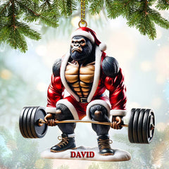 Maxcorners King Kong Weight Lifting Christmas Ornament, Personalized Ornament 2D Flat LM2211
