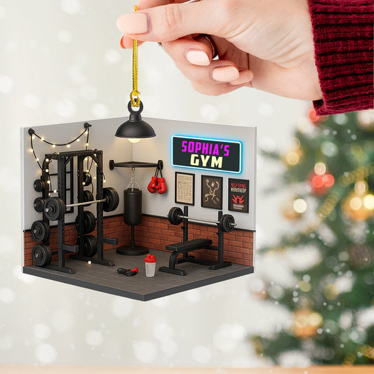 Maxcorners Christmas Gym House, Home Decor, Christmas Ornament, Personalized Ornament 2D Flat LM2111