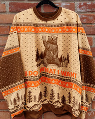 Maxcorners I Do What I Want Camping Bear Christmas All Over Print LM2101